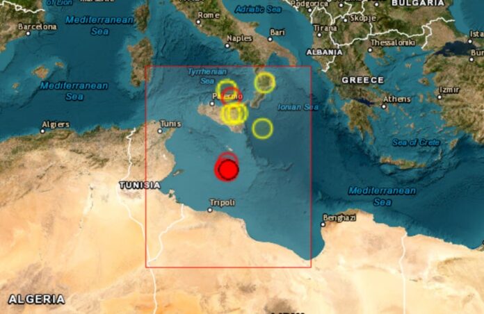 رصد هزة أرضية في منطقة المتوسط على بعد 245 كيلو عن ليبيا