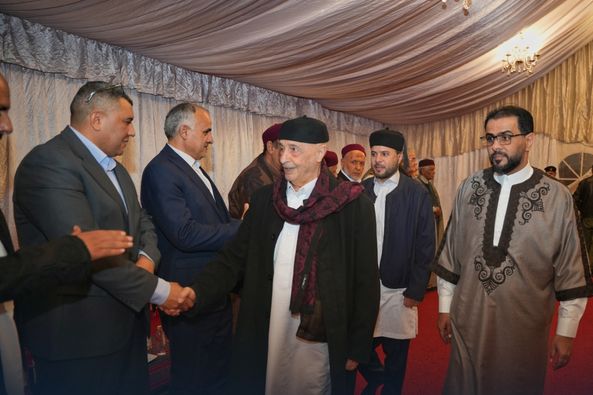 «عقيلة صالح» يتفقد مشاريع «إعادة الإعمار» في مدينة درنة