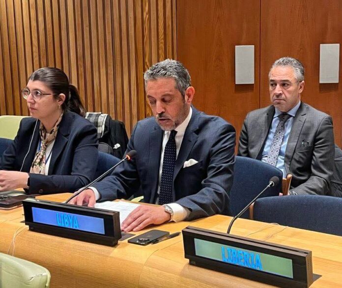 ليبيا تلقي كلمة المجموعة العربية بالاجتماع التشاوري للتحضير لمؤتمر «حل الدولتين»