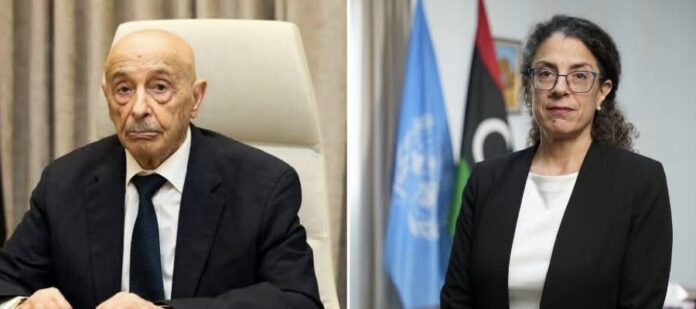 خوري تبحث مع «عقيلة صالح» خارطة الطريق السياسية