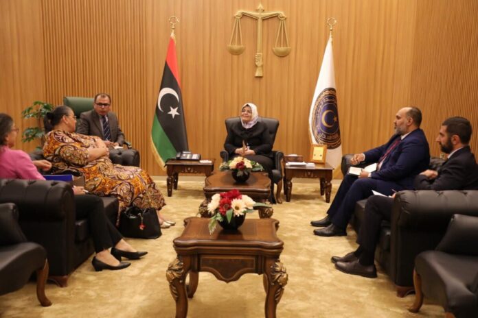 وزيرة العدل تبحث مع تيته تعزيز التعاون بمجالات «حقوق الإنسان»