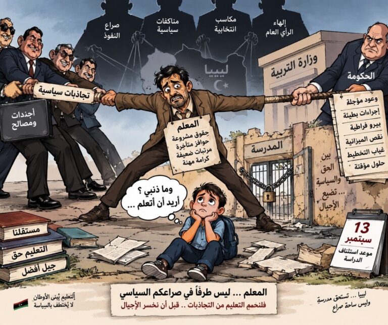 اعتصام المعلّمين في ليبيا.. بين حقّ لا يجوز إنكاره وأجندة لا يجوز تجاهلها